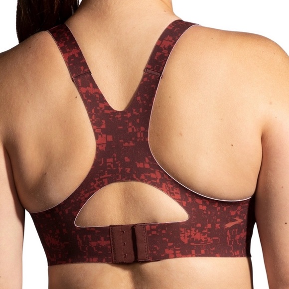 NWT Brooks Seamless Racerback Run Bra Size 40E | Glitch Print/Copper | 350085213 - Picture 2 of 9